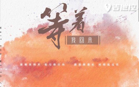 等着我回来吉他谱,歌曲,C调简单指弹教学简谱,3张六线谱图片